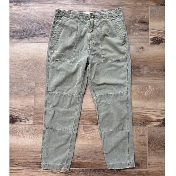 Anthropologie Pants - Anthropologie Womens Cargo Pants Size 27 Cropped Lyocell Green Utility Boho Pant